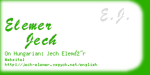 elemer jech business card